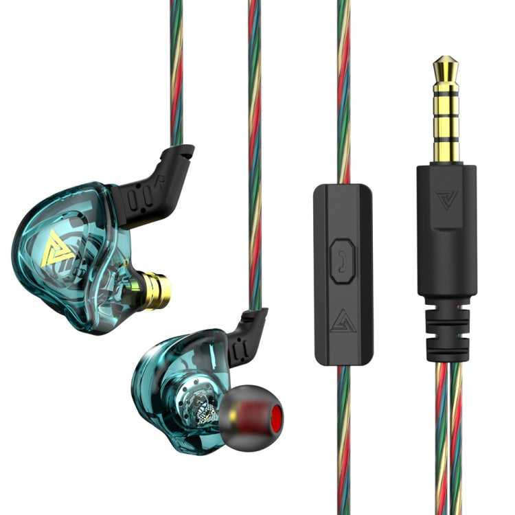 QKZ DMX Sports In-ear HIFI 3.5mm Wired Control Earphone with Mic(Cyan) - HoMEdemic™ 