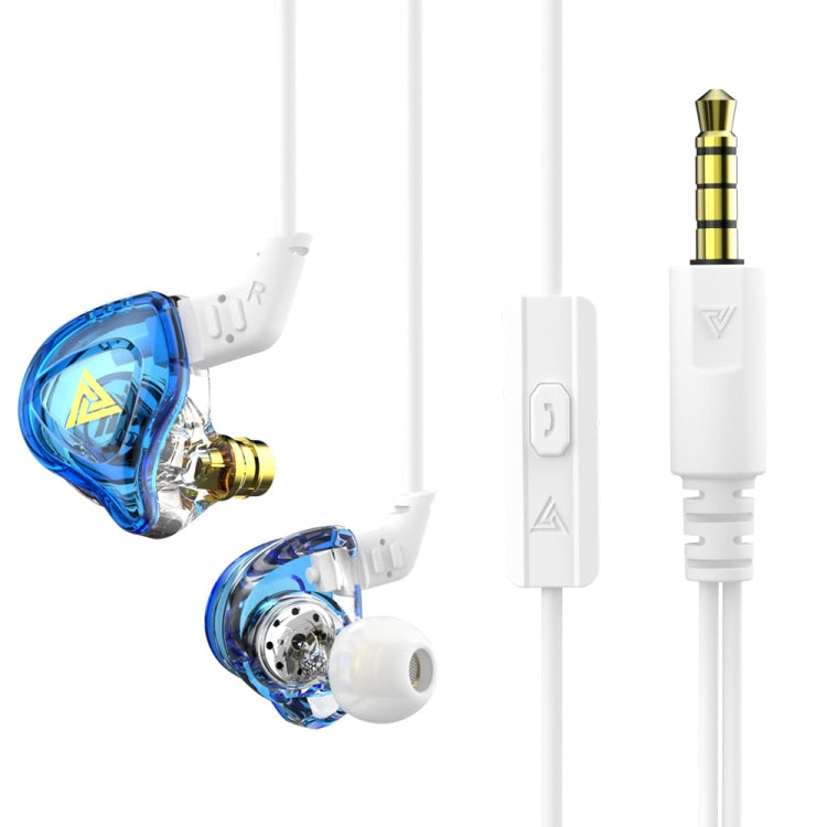 QKZ DMX Sports In-ear HIFI 3.5mm Wired Control Earphone with Mic(Transparent Blue) - HoMEdemic™ 