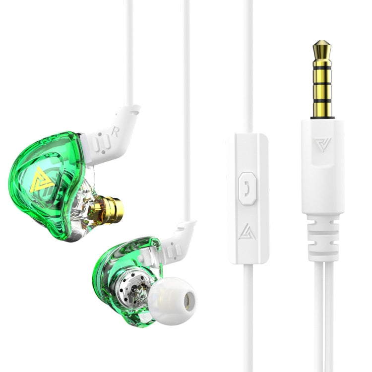 QKZ DMX Sports In-ear HIFI 3.5mm Wired Control Earphone with Mic(Transparent Green) - HoMEdemic™ 