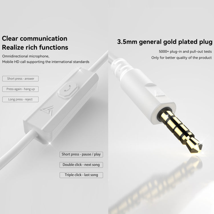 QKZ DMX Sports In-ear HIFI 3.5mm Wired Control Earphone with Mic(Transparent Black) - HoMEdemic™ 