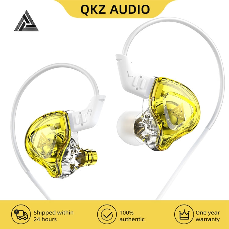 QKZ DMX Sports In-ear HIFI 3.5mm Wired Control Earphone with Mic(Transparent Yellow) - HoMEdemic™ 