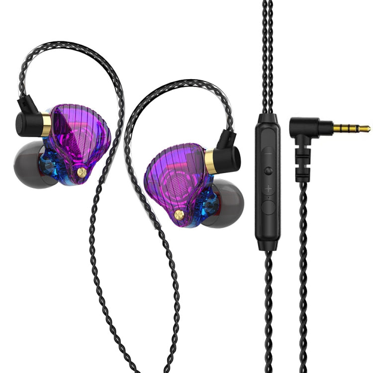 QKZ SK3 3.5mm Sports In-ear Wired HIFI Bass Stereo Sound Earphone with Mic(Blue Purple) - HoMEdemic™ 