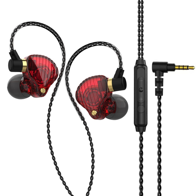 QKZ SK3 3.5mm Sports In-ear Wired HIFI Bass Stereo Sound Earphone with Mic(Red) - HoMEdemic™ 