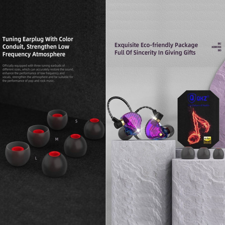 QKZ SK3 3.5mm Sports In-ear Wired HIFI Bass Stereo Sound Earphone with Mic(Red) - HoMEdemic™ 