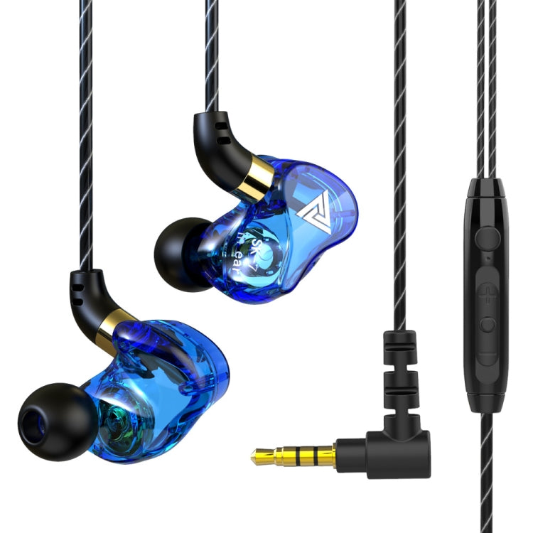 QKZ SK7 3.5mm Sports In-ear Copper Driver Wired HIFI Stereo Earphone with Mic(Dark Blue) - HoMEdemic™ 
