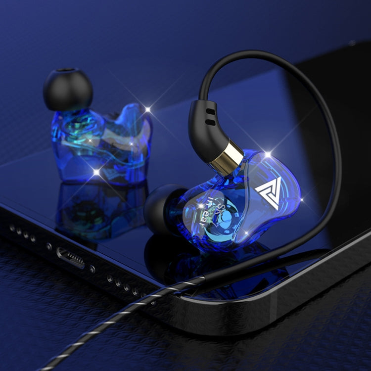 QKZ SK7 3.5mm Sports In-ear Copper Driver Wired HIFI Stereo Earphone with Mic(Dark Blue) - HoMEdemic™ 