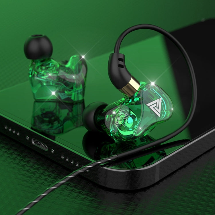 QKZ SK7 3.5mm Sports In-ear Copper Driver Wired HIFI Stereo Earphone with Mic(Green) - HoMEdemic™ 