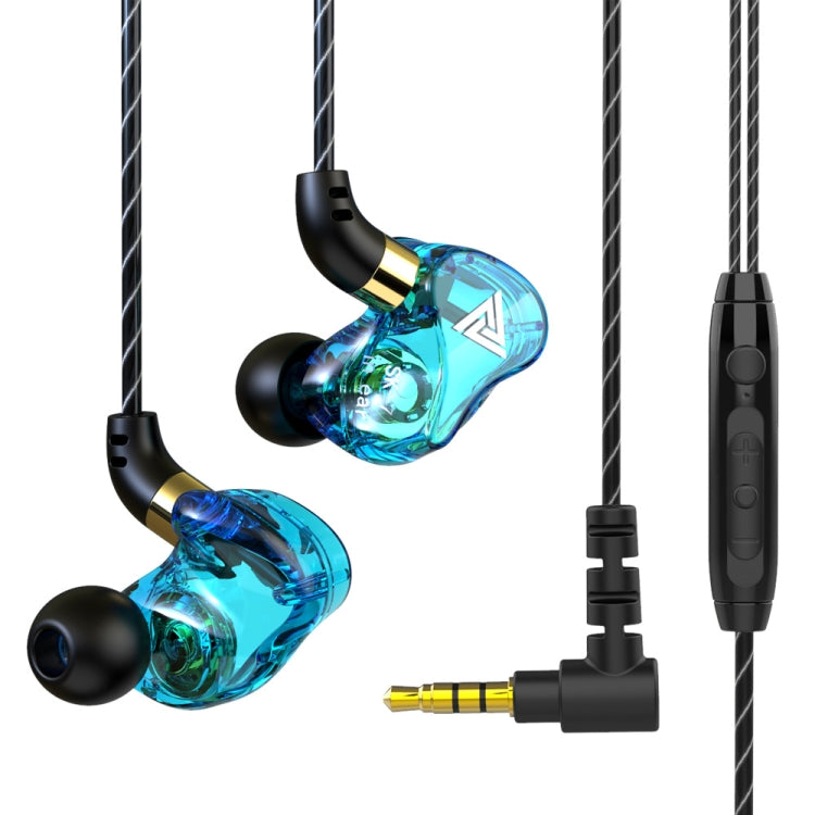 QKZ SK7 3.5mm Sports In-ear Copper Driver Wired HIFI Stereo Earphone with Mic(Sky Blue) - HoMEdemic™ 