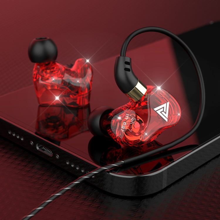 QKZ SK7 3.5mm Sports In-ear Copper Driver Wired HIFI Stereo Earphone with Mic(Red) - HoMEdemic™ 