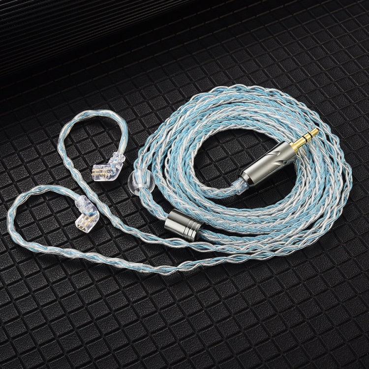 QKZ T1 8 Core TC Silver Plated 3.5mm 0.75mm 2PIN HIFI Earphone Update Cable(Blue) - HoMEdemic™ 