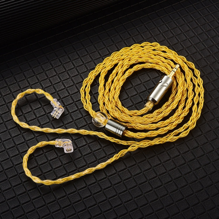 QKZ T1 8 Core TC Silver Plated 3.5mm 0.75mm 2PIN HIFI Earphone Update Cable(Yellow) - HoMEdemic™ 
