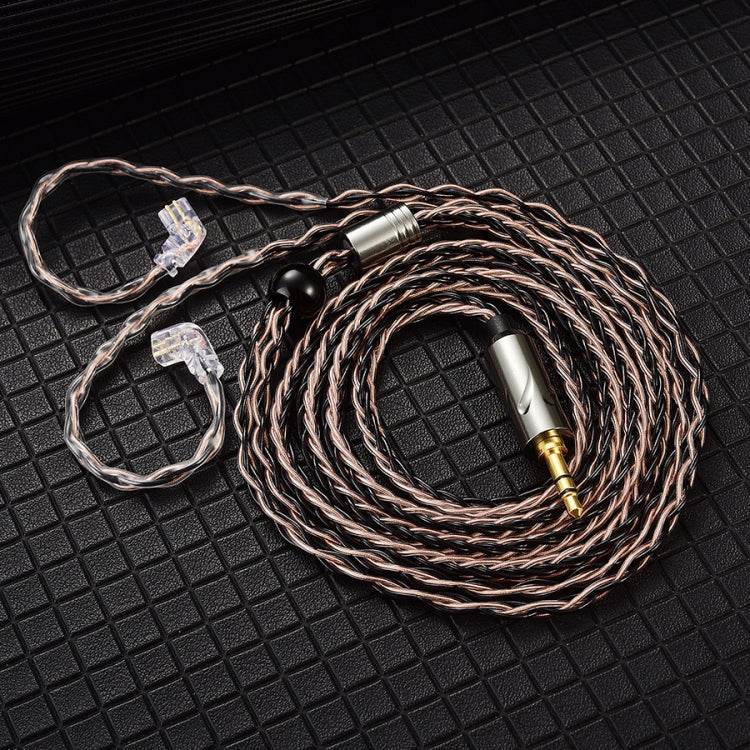 QKZ T1 8 Core TC Silver Plated 3.5mm 0.75mm 2PIN HIFI Earphone Update Cable(Brown) - HoMEdemic™ 
