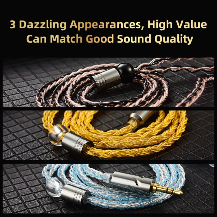 QKZ T1 8 Core TC Silver Plated 3.5mm 0.75mm 2PIN HIFI Earphone Update Cable(Blue) - HoMEdemic™ 