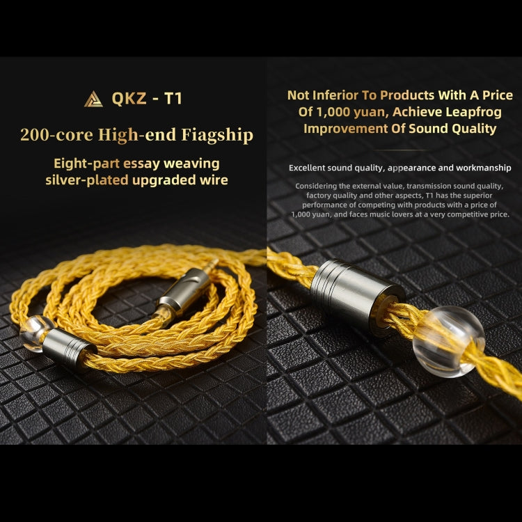 QKZ T1 8 Core TC Silver Plated 3.5mm 0.75mm 2PIN HIFI Earphone Update Cable(Blue) - HoMEdemic™ 