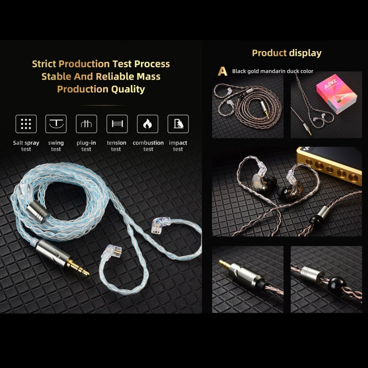 QKZ T1 8 Core TC Silver Plated 3.5mm 0.75mm 2PIN HIFI Earphone Update Cable(Blue) - HoMEdemic™ 
