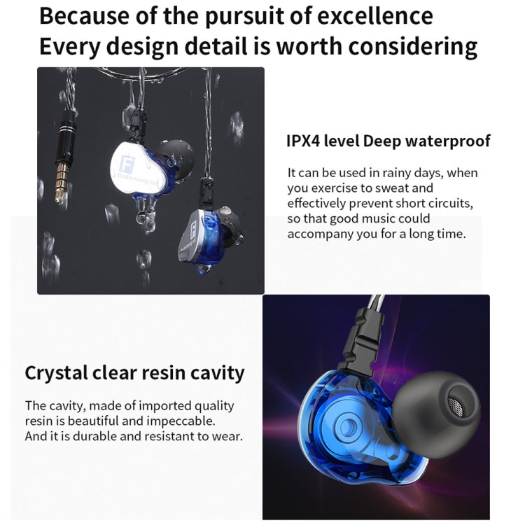QKZ F910 In-Ear Subwoofer Dual Dynamic Earphone(Transparent) - HoMEdemic™ 