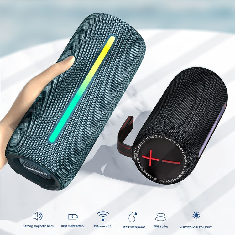 HOPESTAR P37 Outdoor Portable RGB Light Waterproof Wireless Bluetooth Speaker(Blue) - HoMEdemic™ 