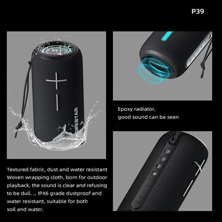 HOPESTAR P39 Outdoor Waterproof RGB Light Wireless Bluetooth Speaker(Blue) - HoMEdemic™ 