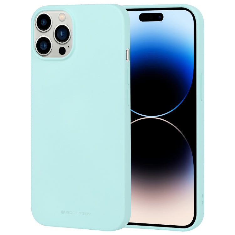 For iPhone 14 Pro Max GOOSPERY SOFT FEELING Liquid TPU Phone Case (Mint Green) - HoMEdemic™ 