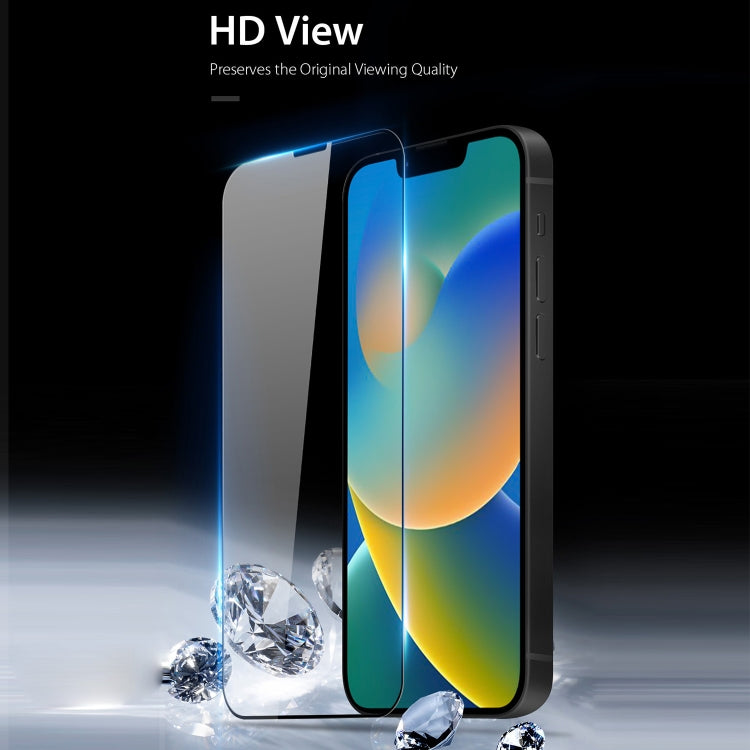For iPhone 16e / 14 / 13 / 13 Pro 10pcs DUX DUCIS 0.33mm 9H Medium Alumina Tempered Glass Film(Black) - HoMEdemic™ 