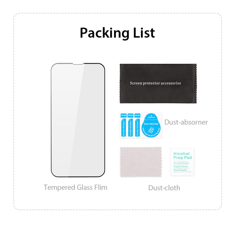 For iPhone 16e / 14 / 13 / 13 Pro 10pcs DUX DUCIS 0.33mm 9H Medium Alumina Tempered Glass Film(Black) - HoMEdemic™ 
