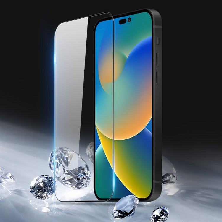 For iPhone 14 Pro Max 10pcs DUX DUCIS 0.33mm 9H Medium Alumina Tempered Glass Film(Black) - HoMEdemic™ 