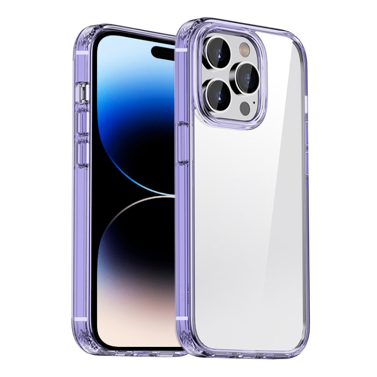 For iPhone 14 Pro Max iPAKY Shockproof PC + TPU Protective Phone Case (Transparent Purple) - HoMEdemic™ 