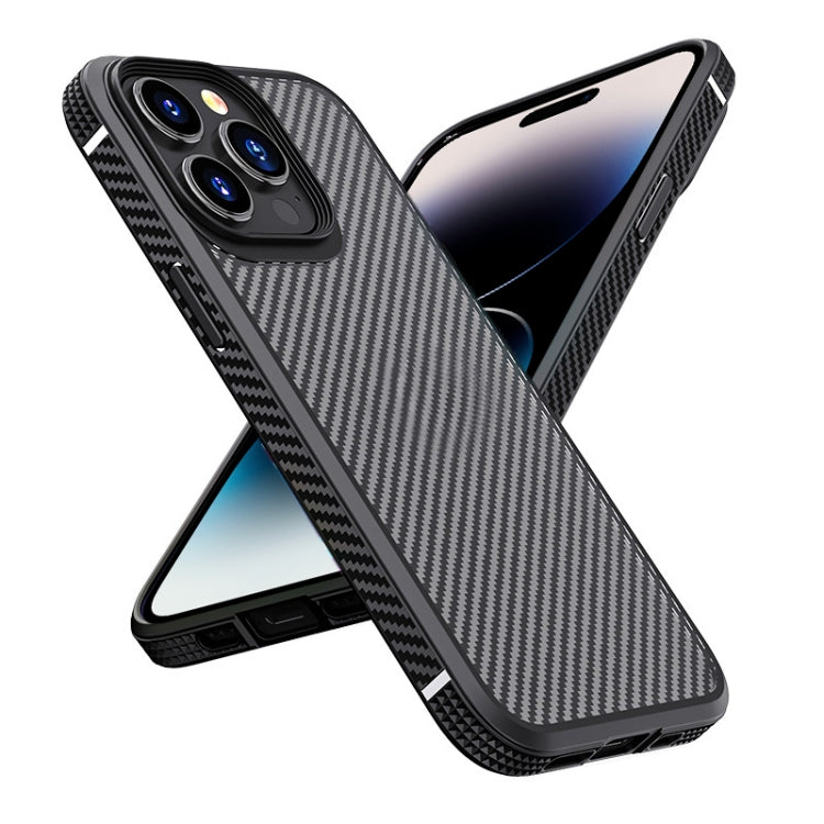 For iPhone 14 Pro iPAKY Carbon Fiber Texture Shockproof PC + TPU Protective Phone Case(Black) - HoMEdemic™ 