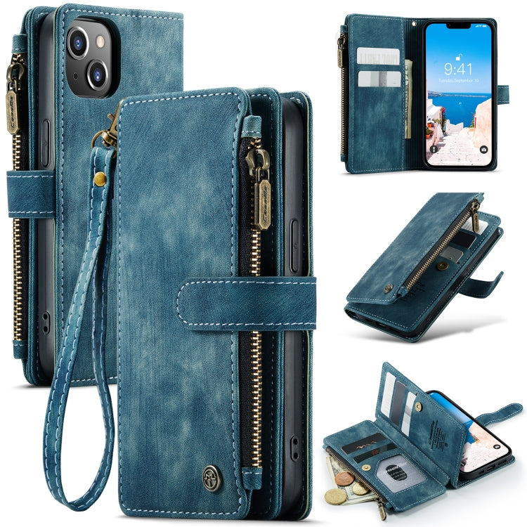 For iPhone 14 CaseMe C30 Multifunctional Phone Leather Case (Blue) - HoMEdemic™ 