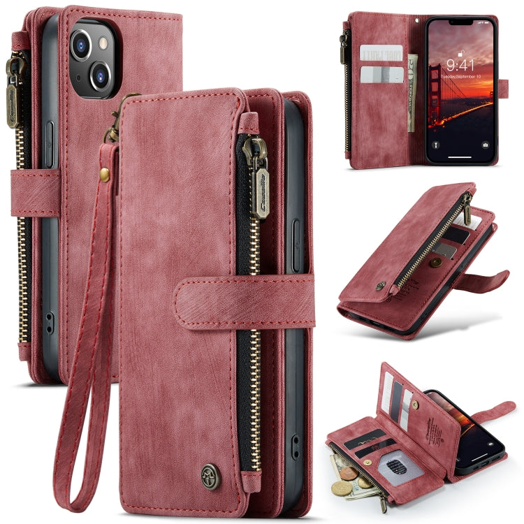 For iPhone 14 CaseMe C30 Multifunctional Phone Leather Case (Red) - HoMEdemic™ 