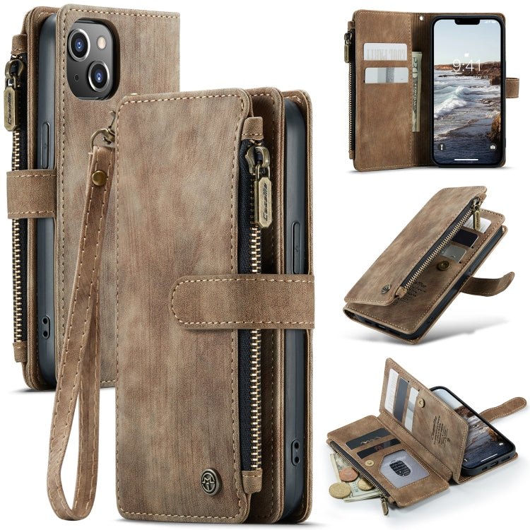 For iPhone 14 CaseMe C30 Multifunctional Phone Leather Case (Brown) - HoMEdemic™ 