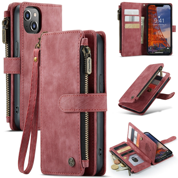 For iPhone 14 Plus CaseMe C30 Multifunctional Phone Leather Case (Red) - HoMEdemic™ 