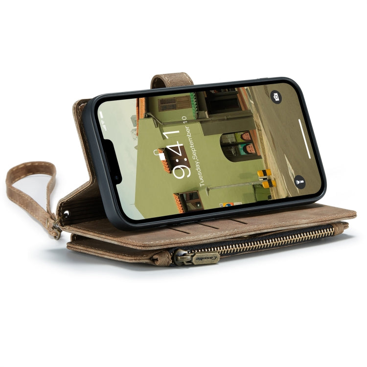 For iPhone 14 Plus CaseMe C30 Multifunctional Phone Leather Case (Brown) - HoMEdemic™ 