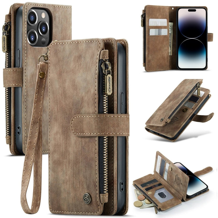 For iPhone 14 Pro CaseMe C30 Multifunctional Phone Leather Case(Brown) - HoMEdemic™ 