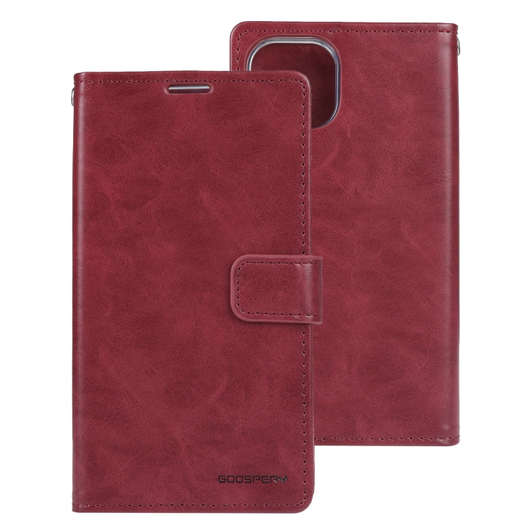 For iPhone 14 GOOSPERY BLUE MOON Crazy Horse Texture Leather Case (Wine Red) - HoMEdemic™ 