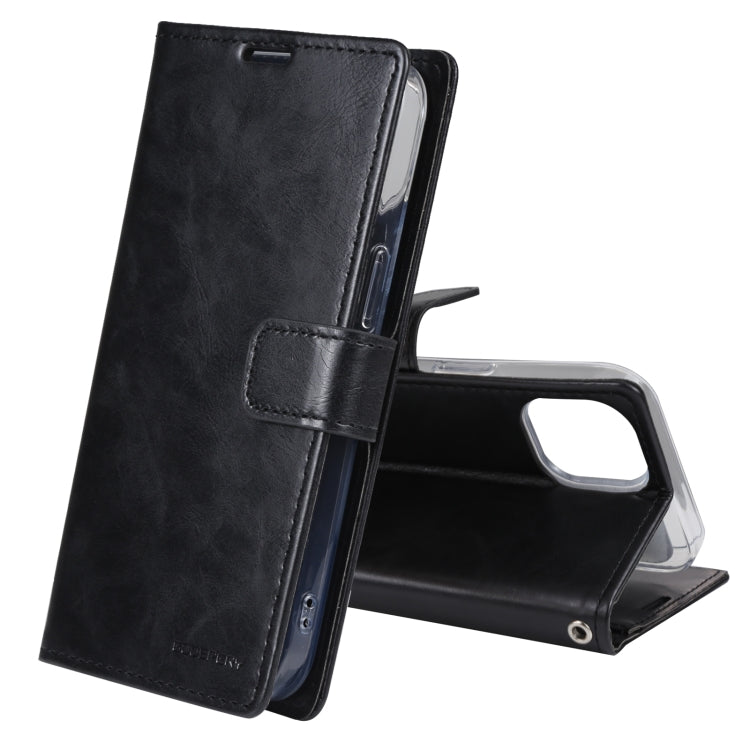 For iPhone 14 Pro GOOSPERY BLUE MOON Crazy Horse Texture Leather Case(Black) - HoMEdemic™ 