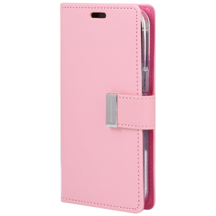 For iPhone 14 Pro GOOSPERY RICH DIARY Crazy Horse Texture Leather Case(Pink) - HoMEdemic™ 