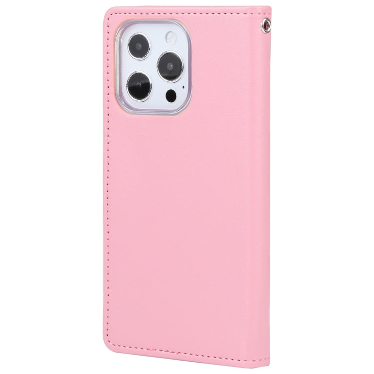 For iPhone 14 Pro GOOSPERY RICH DIARY Crazy Horse Texture Leather Case(Pink) - HoMEdemic™ 