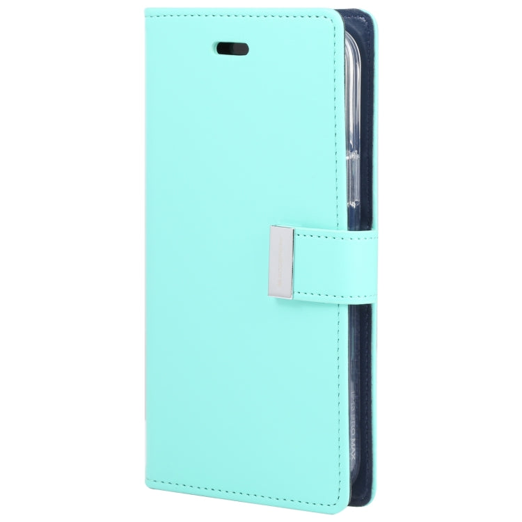 For iPhone 14 Pro GOOSPERY RICH DIARY Crazy Horse Texture Leather Case(Mint Green) - HoMEdemic™ 