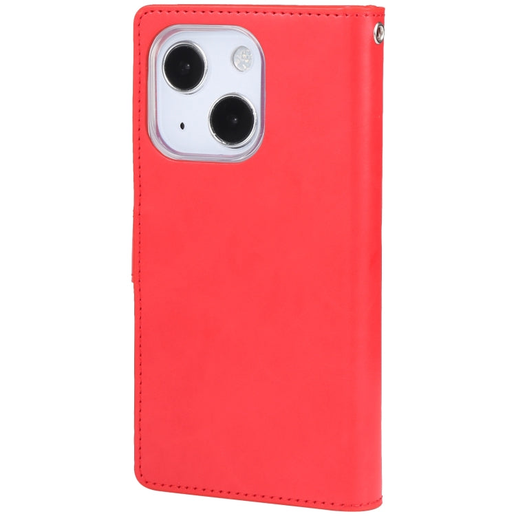 For iPhone 14 MERCURY GOOSPERY MANSOOR 9 Card Slots Leather Case (Red) - HoMEdemic™ 