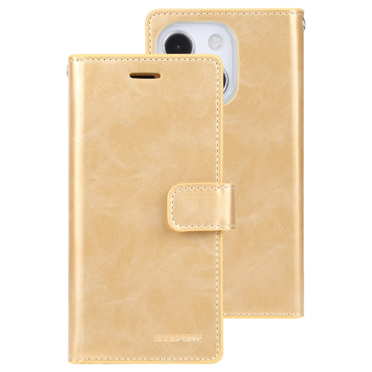 For iPhone 14 MERCURY GOOSPERY MANSOOR 9 Card Slots Leather Case (Gold) - HoMEdemic™ 