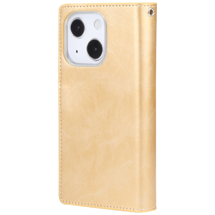 For iPhone 14 MERCURY GOOSPERY MANSOOR 9 Card Slots Leather Case (Gold) - HoMEdemic™ 