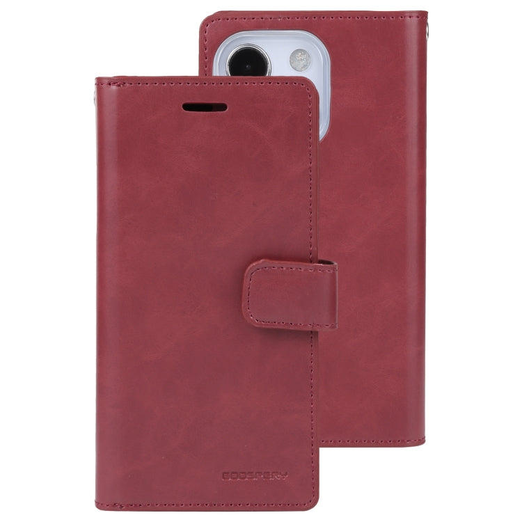 For iPhone 14 MERCURY GOOSPERY MANSOOR 9 Card Slots Leather Case (Wine Red) - HoMEdemic™ 
