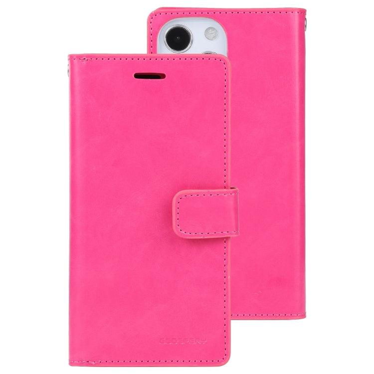 For iPhone 14 MERCURY GOOSPERY MANSOOR 9 Card Slots Leather Case (Rose Red) - HoMEdemic™ 