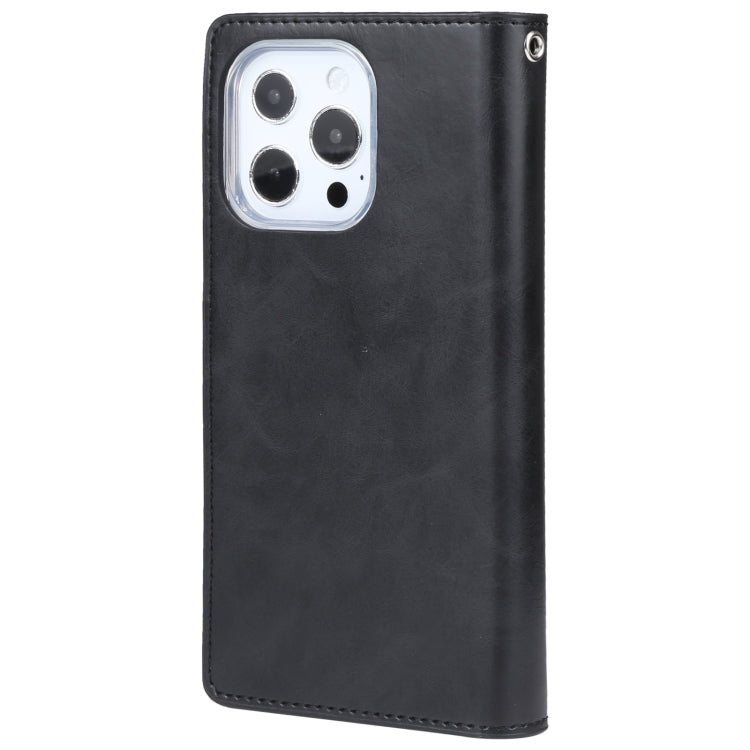 For iPhone 14 Pro MERCURY GOOSPERY MANSOOR 9 Card Slots Leather Case(Black) - HoMEdemic™ 