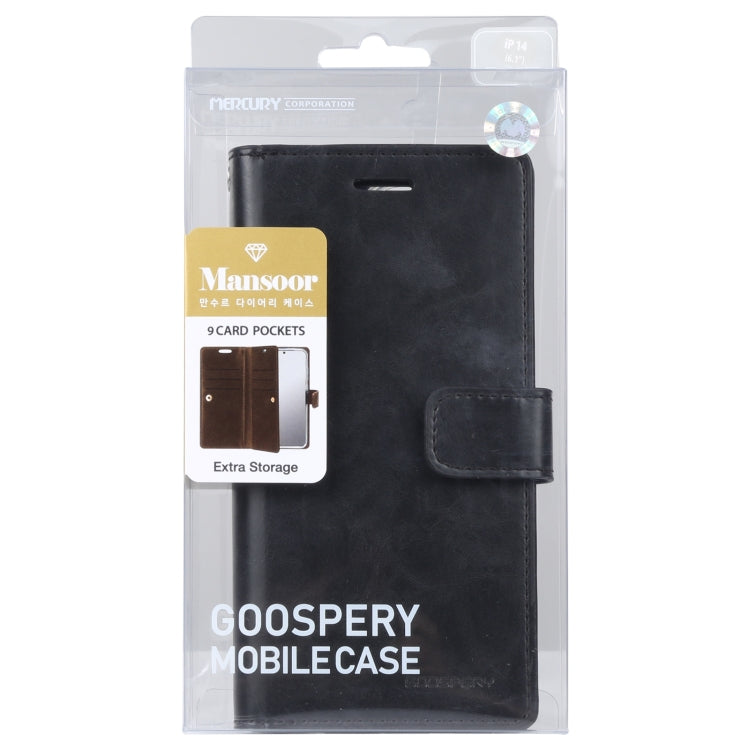 For iPhone 14 Pro MERCURY GOOSPERY MANSOOR 9 Card Slots Leather Case(Black) - HoMEdemic™ 