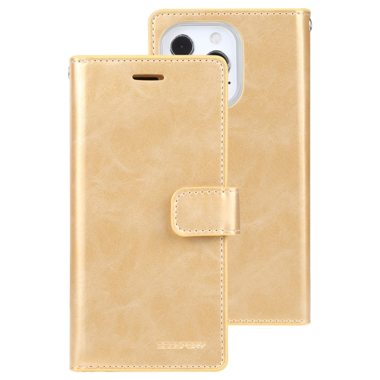 For iPhone 14 Pro MERCURY GOOSPERY MANSOOR 9 Card Slots Leather Case(Gold) - HoMEdemic™ 