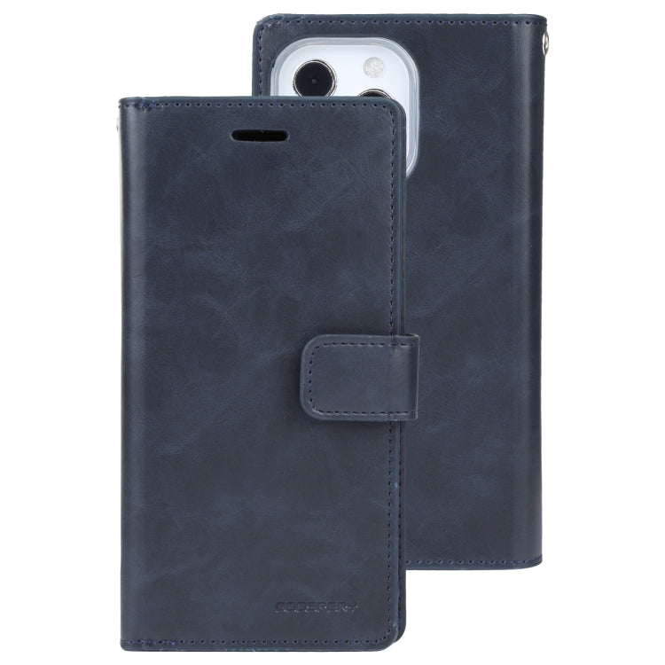 For iPhone 14 Pro MERCURY GOOSPERY MANSOOR 9 Card Slots Leather Case(Dark Blue) - HoMEdemic™ 