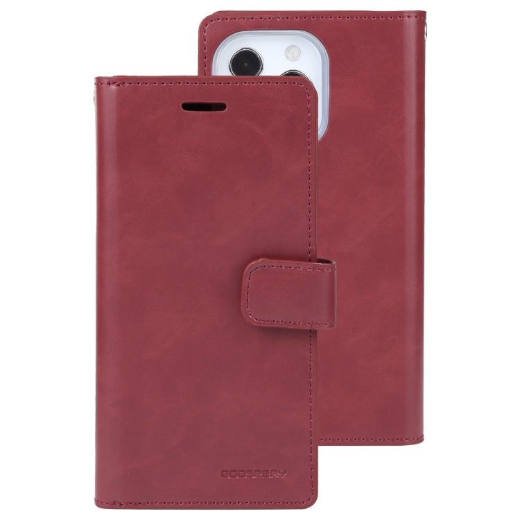 For iPhone 14 Pro MERCURY GOOSPERY MANSOOR 9 Card Slots Leather Case(Wine Red) - HoMEdemic™ 