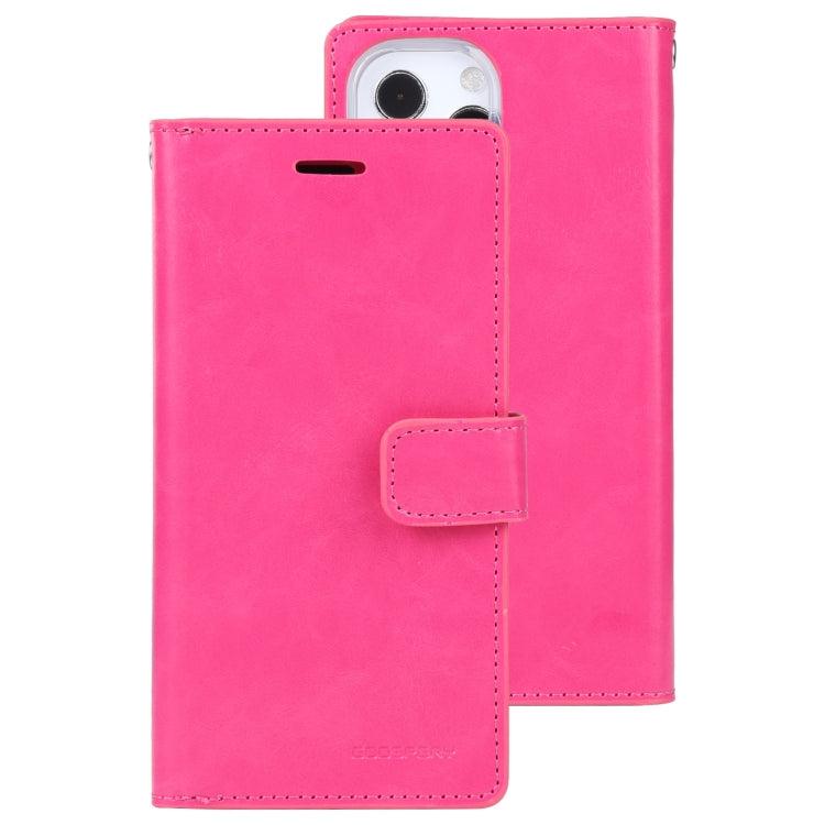 For iPhone 14 Pro MERCURY GOOSPERY MANSOOR 9 Card Slots Leather Case(Rose Red) - HoMEdemic™ 